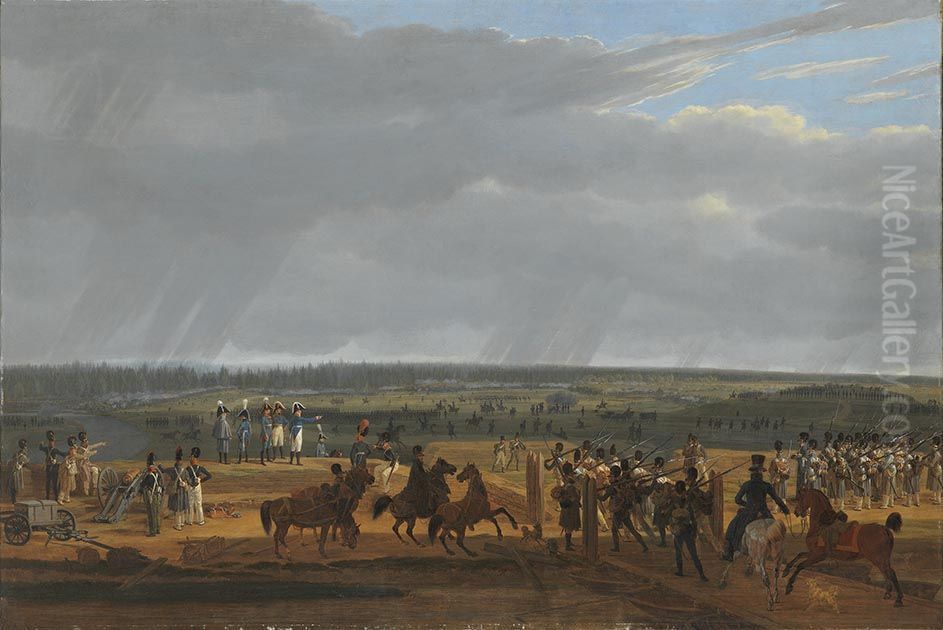 Angriff der Russen bei Poplawi (Schlachtenzyklus) Oil Painting by Wilhelm von Kobell (1766-1853)