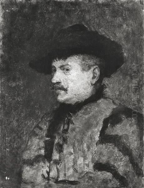 Brustbild eines ungarischen Bauern Oil Painting by August von Pettenkofen