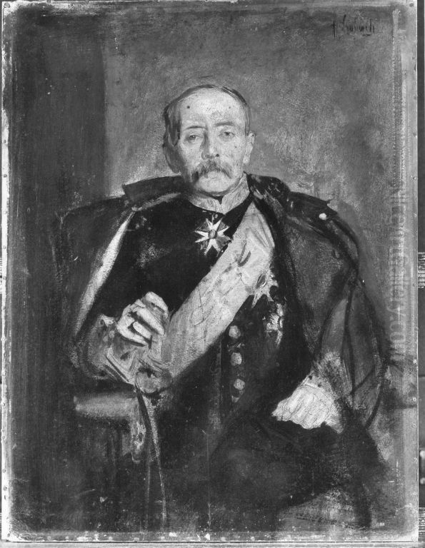 Chlodwig Furst zu Hohenlohe-Schillingsfurst Oil Painting by Lenbach Franz Von