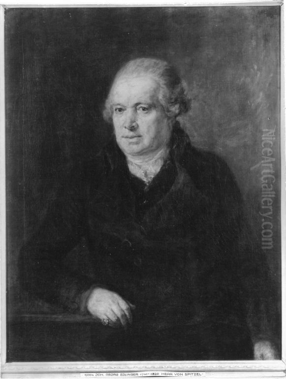 Christian Anton von Spitzel Oil Painting by Johann Georg Edlinger