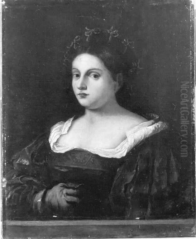 Bildnis einer Frau (angeblich nach Giorgione) Oil Painting by Ernst Friedrich von Liphart