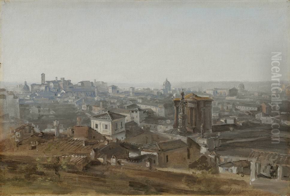 Blick von der Villa Malta auf das Kapitol Oil Painting by Johann Georg von Dillis