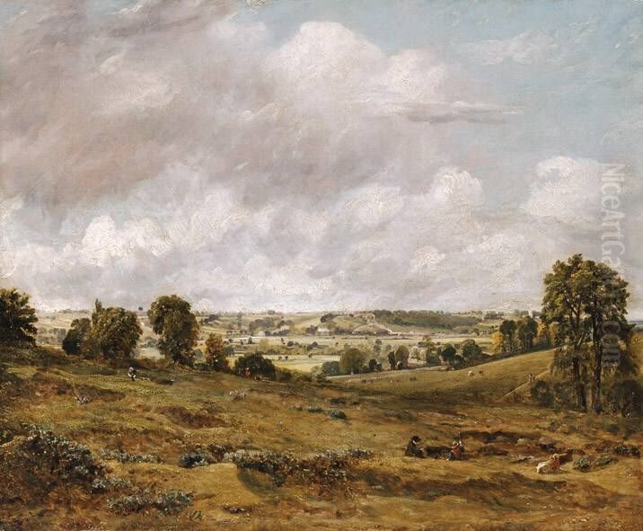Blick von East Bergholt auf Dedham Vale Oil Painting by John Constable