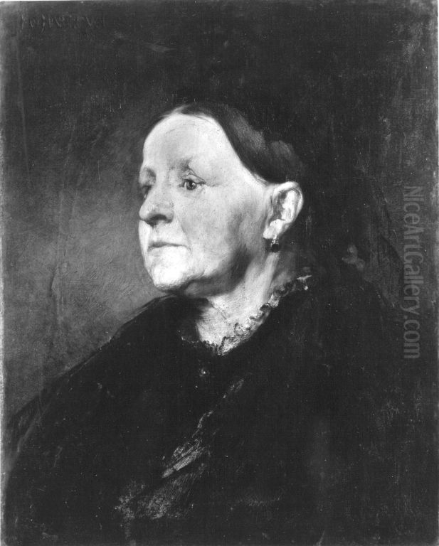 Die Mutter des Kunstlers Oil Painting by Hugo von Habermann