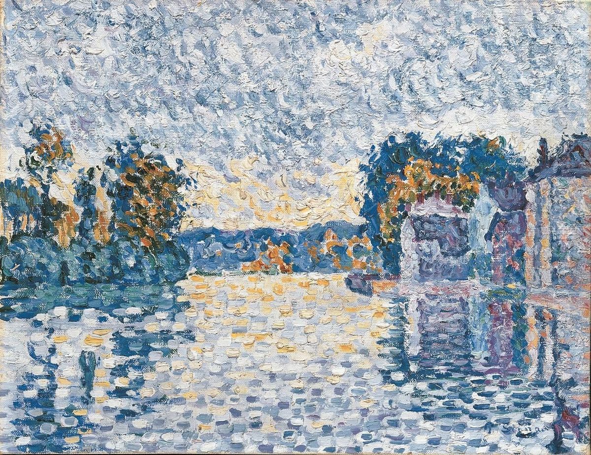The Seine at Samois (Study) Oil Painting by Paul Signac