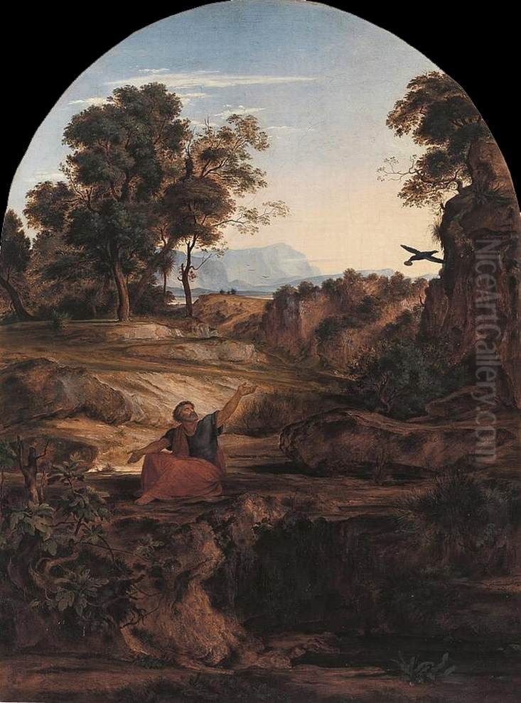 Elias in der Einode Oil Painting by Ferdinand Olivier