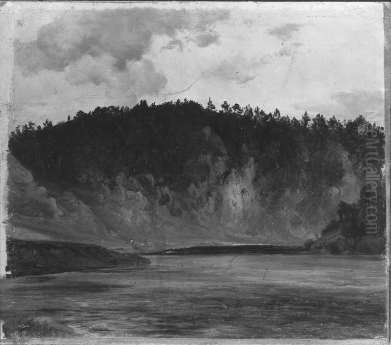 Gebirgssee Oil Painting by Friedrich Loos