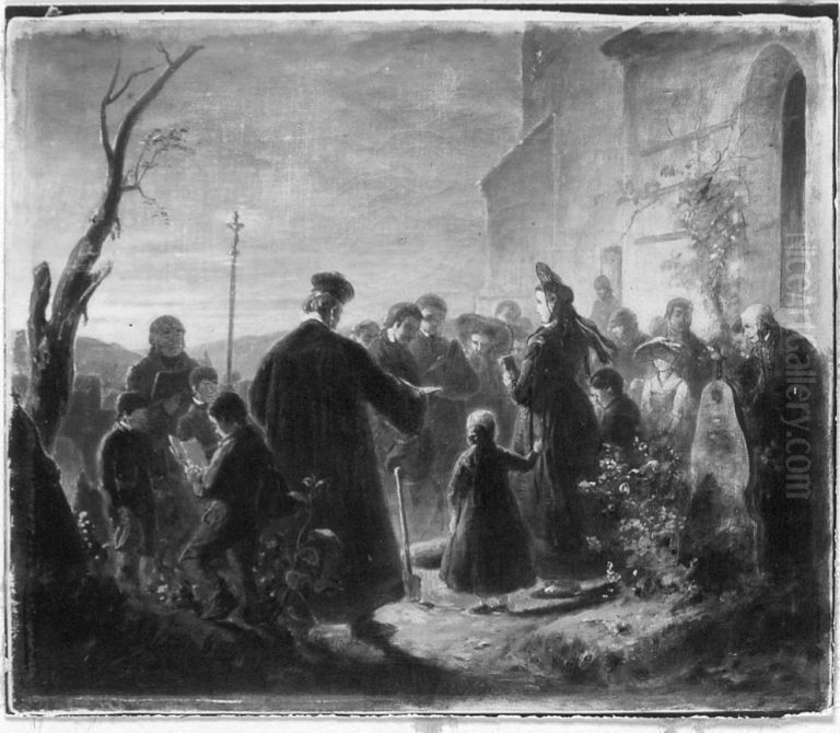 Christines Ruckkehr Oil Painting by Karl Von Enhuber