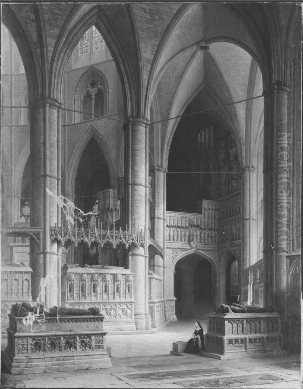 Im Chor der Westminster Abbey in London Oil Painting by Max Emanuel Ainmiller