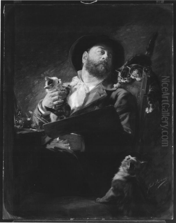 Entre nous Oil Painting by Julius Anton Adam