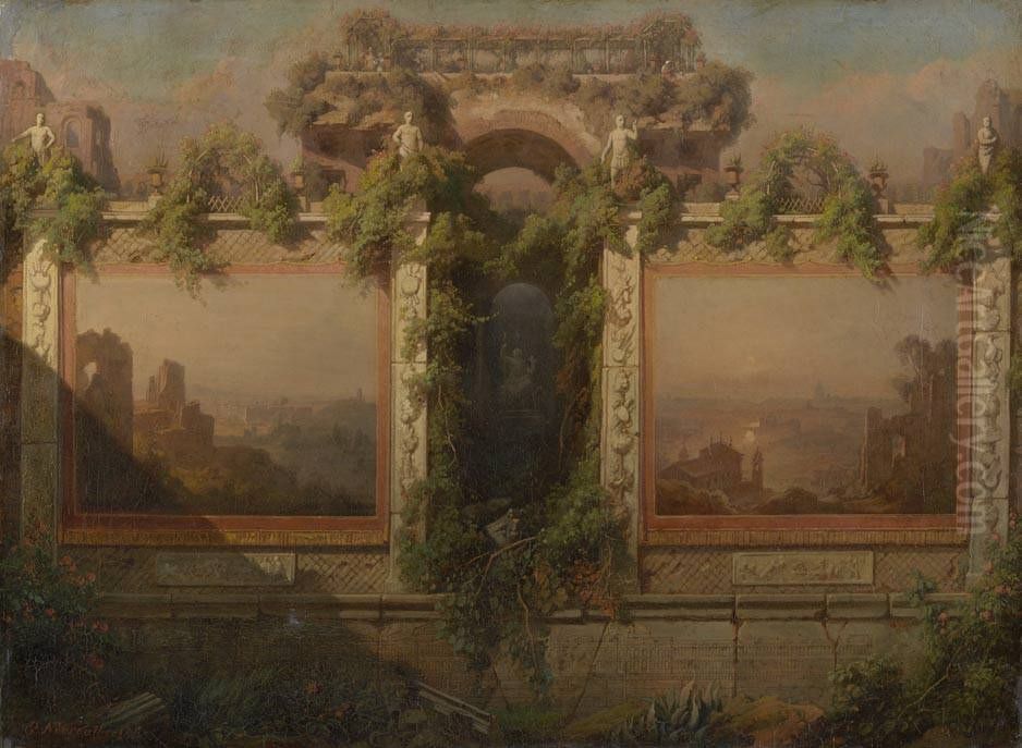 Erinnerung an die Villa Mills Oil Painting by Eugen Neureuther