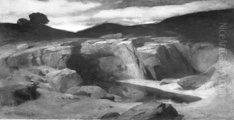 Felsenlandschaft Oil Painting by Ludwig Von Lofftz