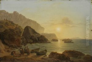 Kuste von Capri bei Sonnenuntergang