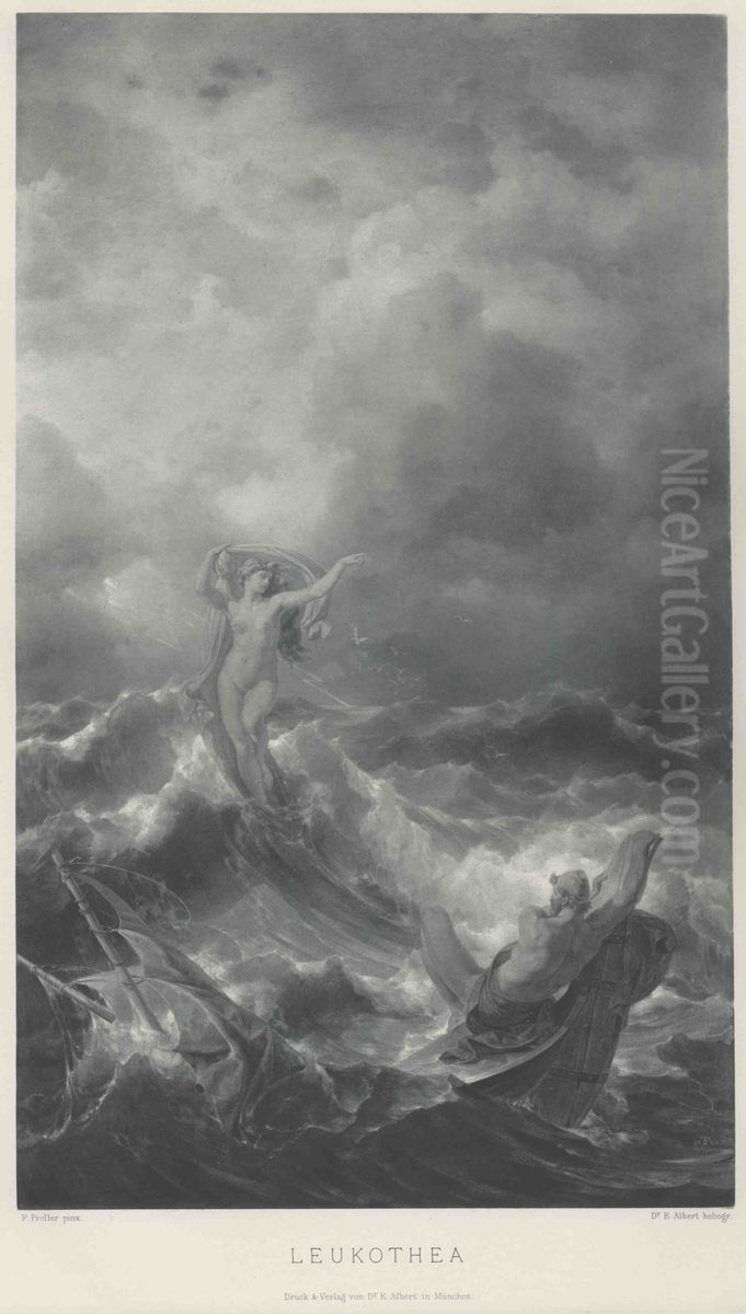 Leukothea Oil Painting by Friedrich Preller the Elder