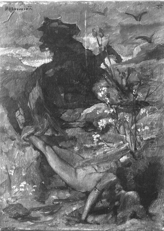 Konigin Brunhilde zu Tode geschleift Oil Painting by Hugo von Habermann