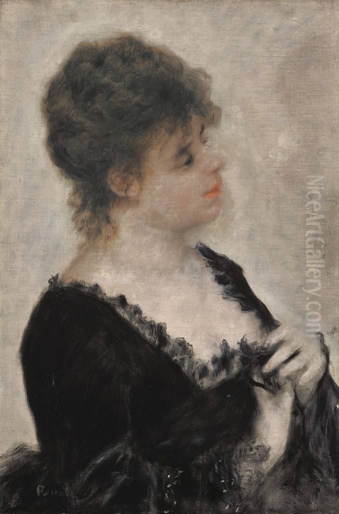 Junge Dame in Schwarz Oil Painting by Pierre Auguste Renoir