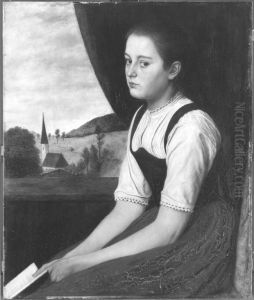 Madchen am Fenster (Junges Madchen mit Buch)