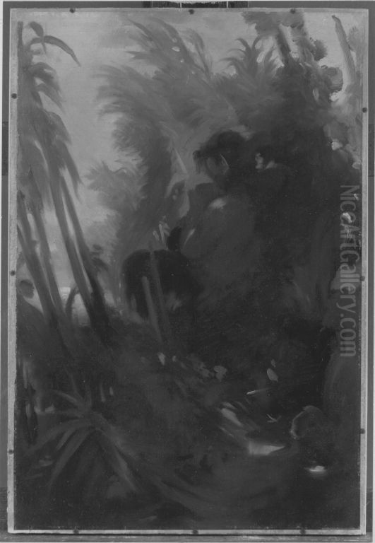 Pan im Schilf (nach Bocklin) Oil Painting by Ludwig Thiersch
