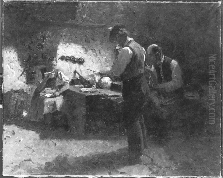 Tiroler Kuche Oil Painting by Alexander Koester