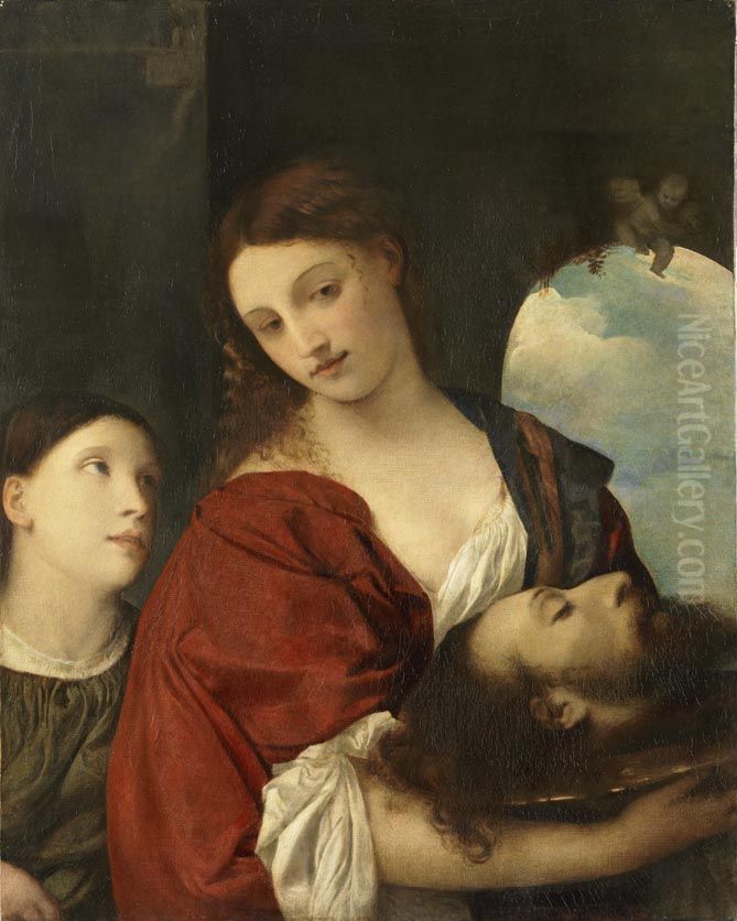 Salome (nach Tizian) Oil Painting by Lenbach Franz Von