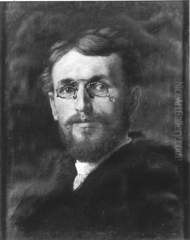 Selbstbildnis als Kunstschuler Oil Painting by Alexander Koester