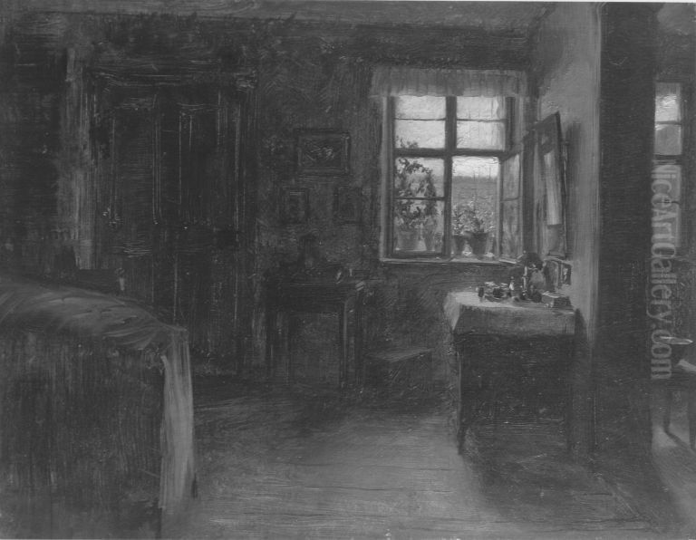 Living room of a book dealer Oil Painting by Adolph von Menzel