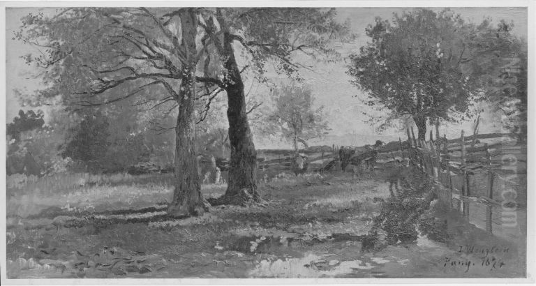 Viehweide Oil Painting by Joseph Wenglein
