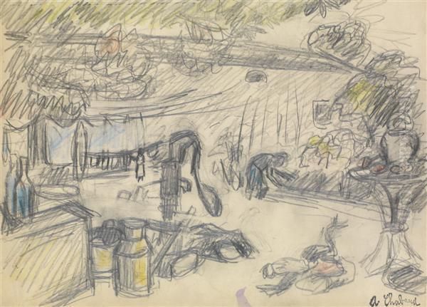 La Ferme Oil Painting by Auguste Chabaud