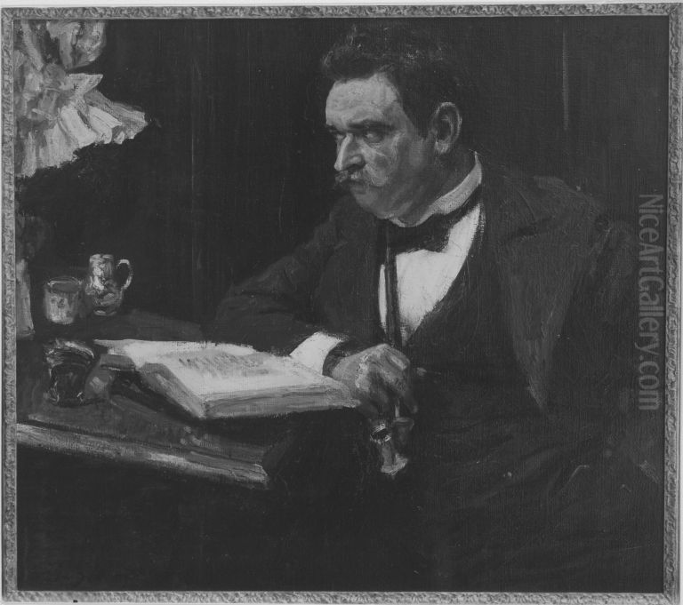 Der Kunsthistoriker Karl Voll Oil Painting by Max Slevogt