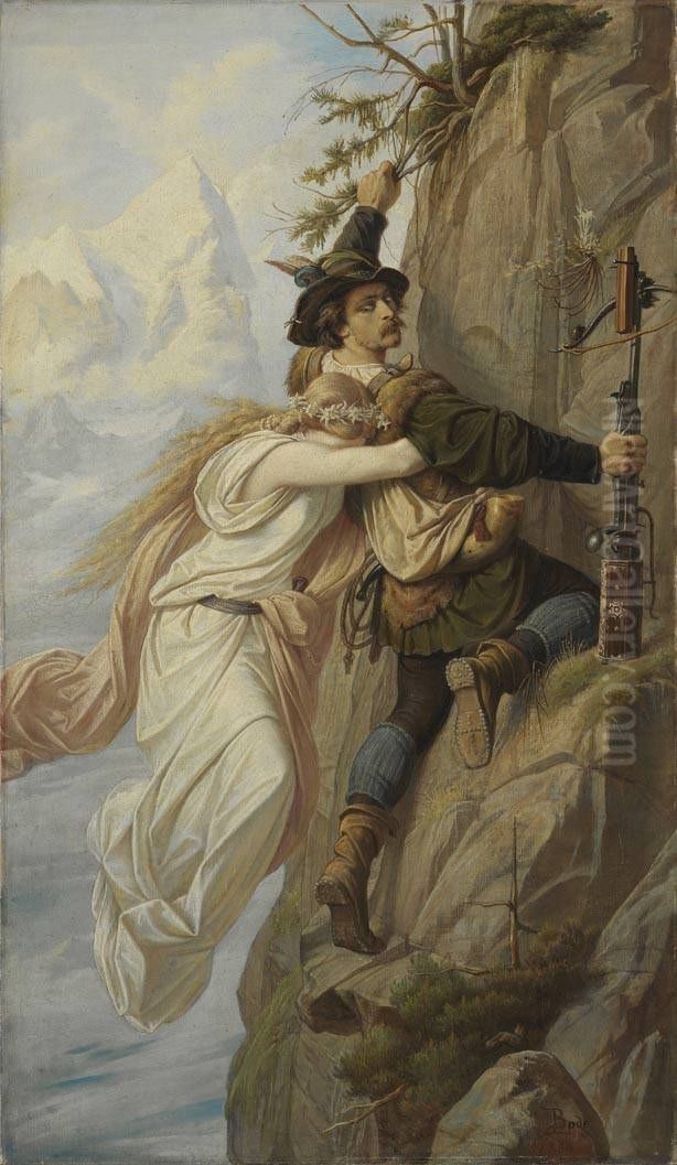 Die Alpenbraut Oil Painting by Leopold Bode