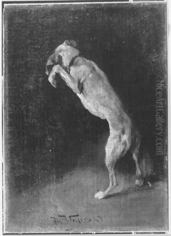 Aufspringender Hund Oil Painting by Joseph Emanuel Weiser