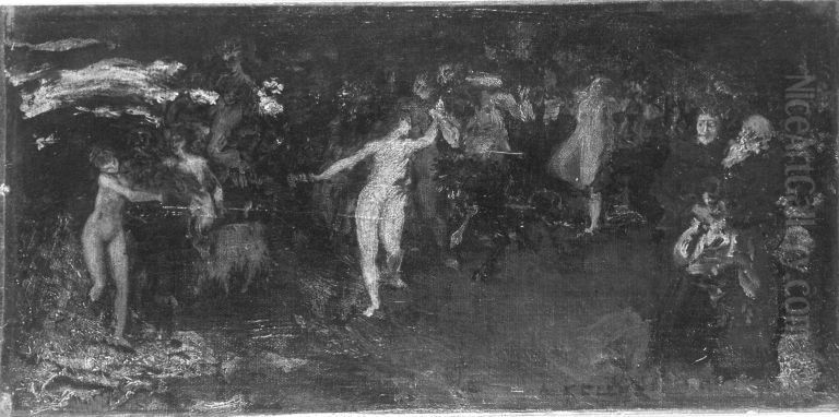 Bacchanal Oil Painting by Albert von Keller