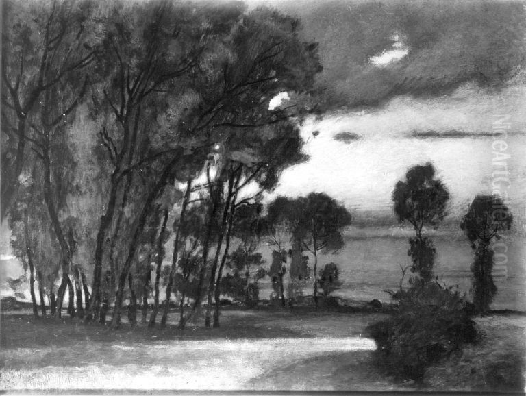 Baumlandschaft bei Gelnhausen Oil Painting by Carl Freiherr von Pidoll zu Quintenbach