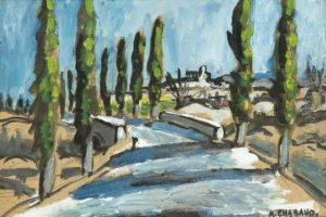 Paysage Aux Cypres