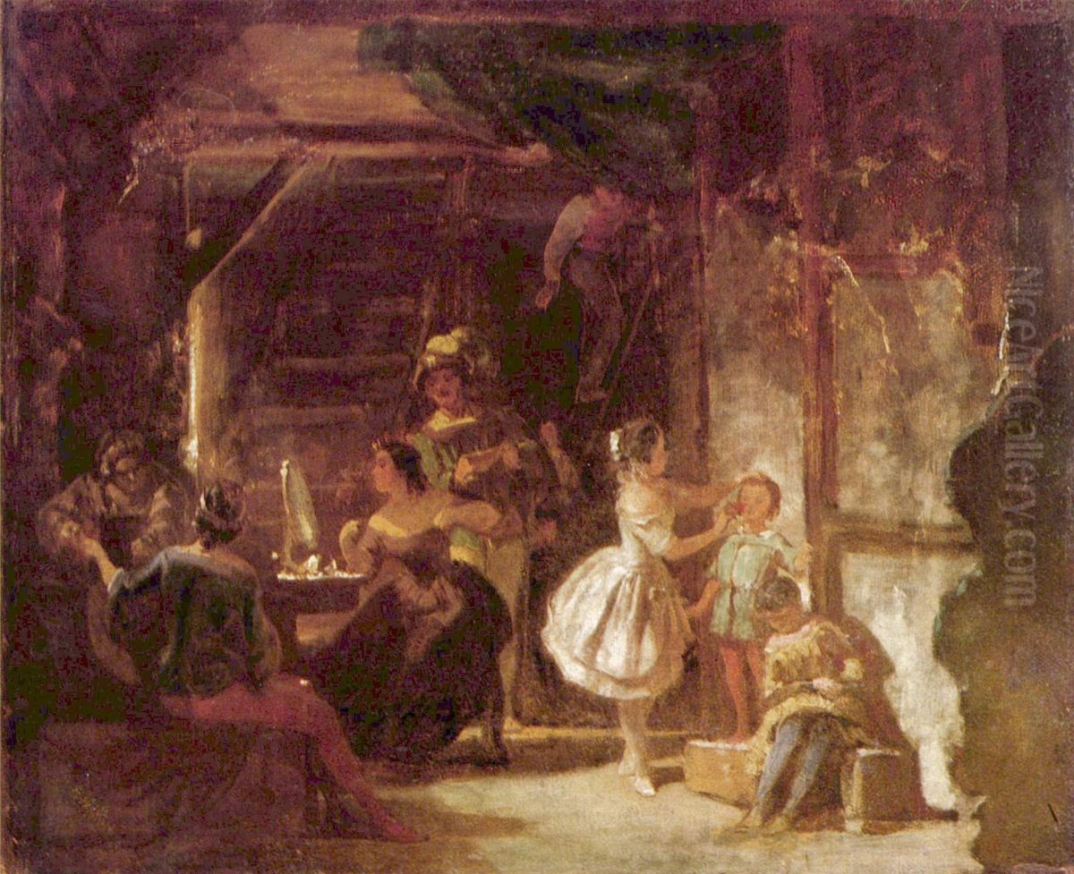 Hinter den Kulissen Oil Painting by Carl Spitzweg