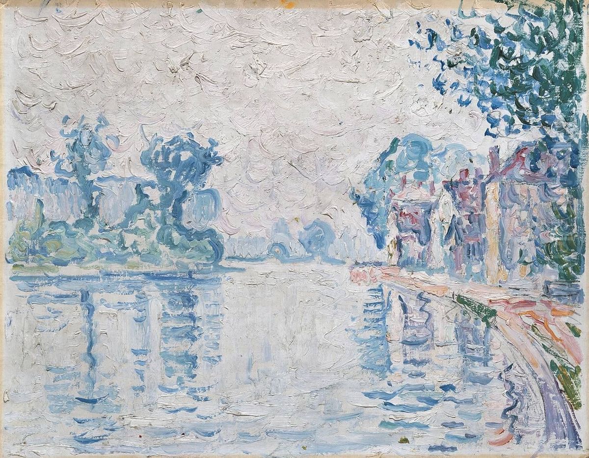 Die Seine bei Samois (Studie) Oil Painting by Paul Signac