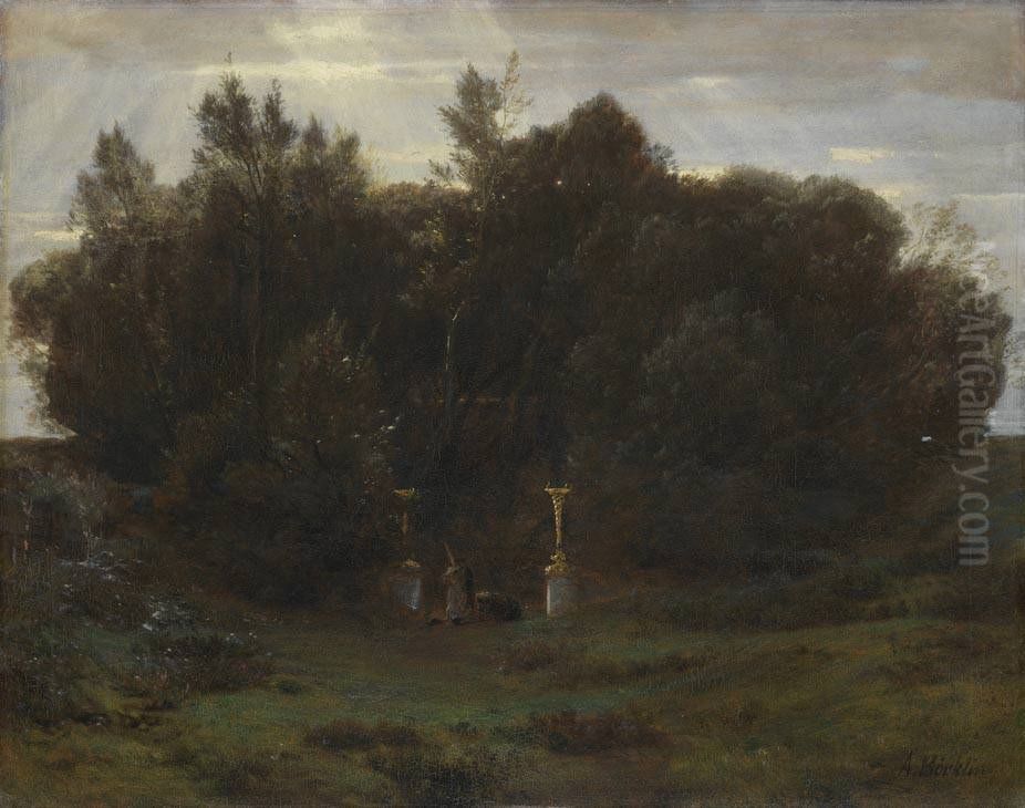 Ein heiliger Hain Oil Painting by Arnold Bocklin