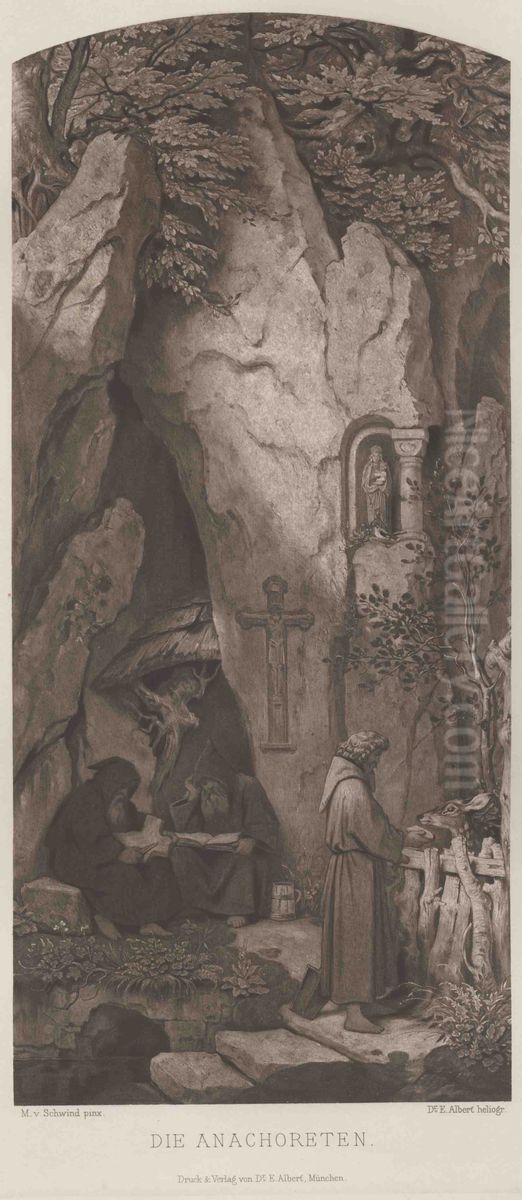 Die Anachoreten Oil Painting by Moritz von Schwind