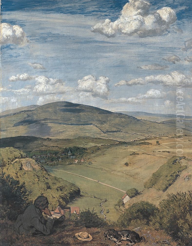Taunus landscape Oil Painting by Hans Thoma
