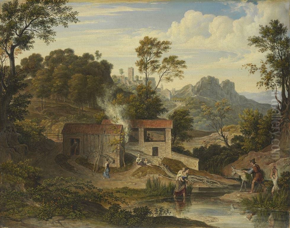 Ziegelhutte bei Olevano Oil Painting by Joseph Anton Koch