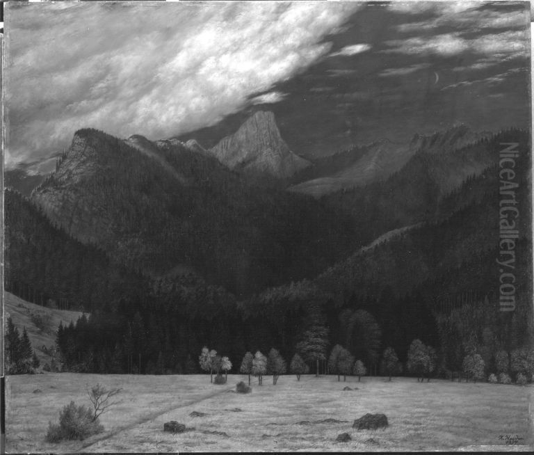 Abendlandschaft Oil Painting by Karl Haider
