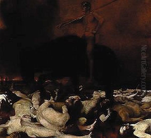 Der Krieg Oil Painting by Franz Stuck