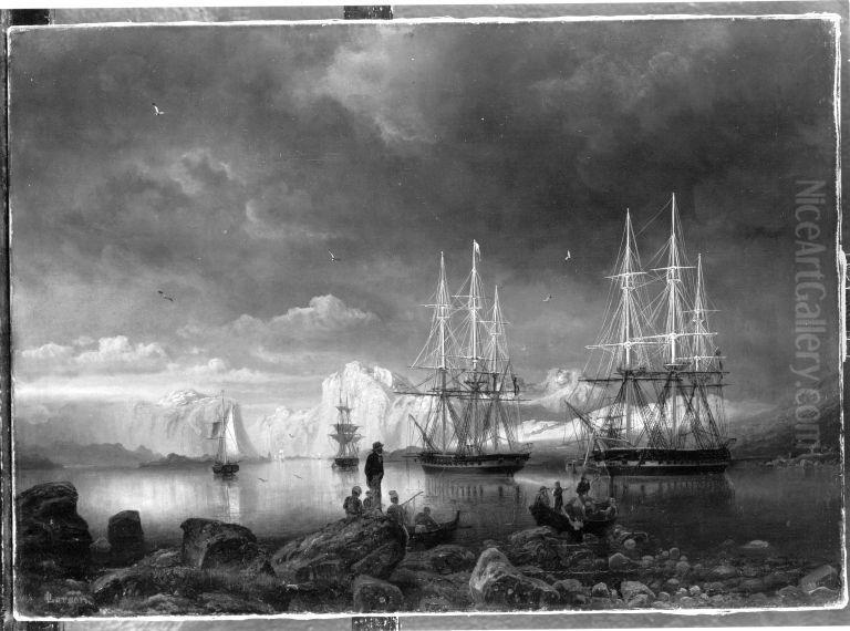 Der Hafen von Stavanger bei Abendbeleuchtung Oil Painting by Marcus Larson