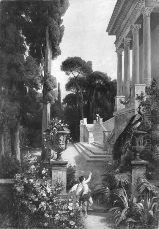 Amor entflieht Oil Painting by Edmund Friedrich Kanoldt