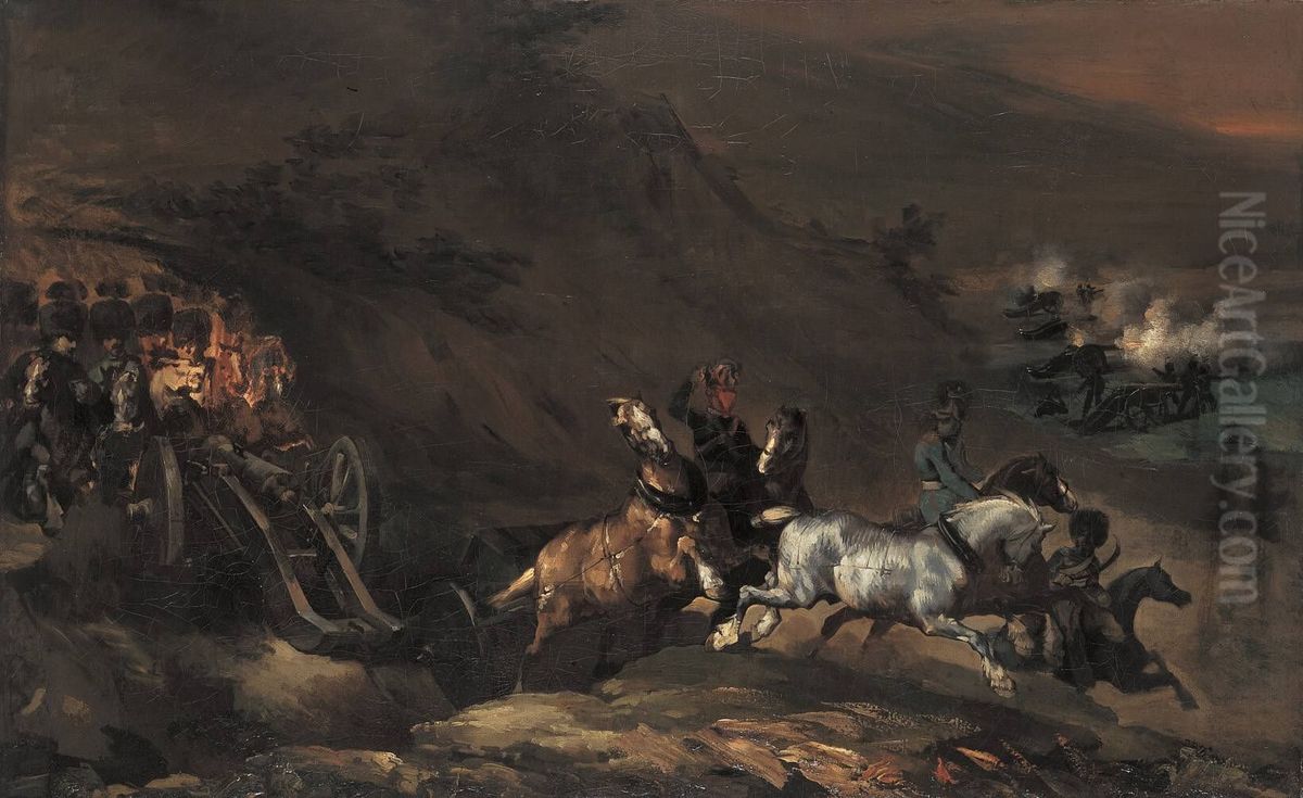 Auffahrende Artillerie Oil Painting by Theodore Gericault