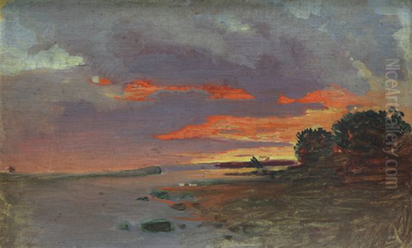 Sunset Oil Painting by Fyodor Vasilyev