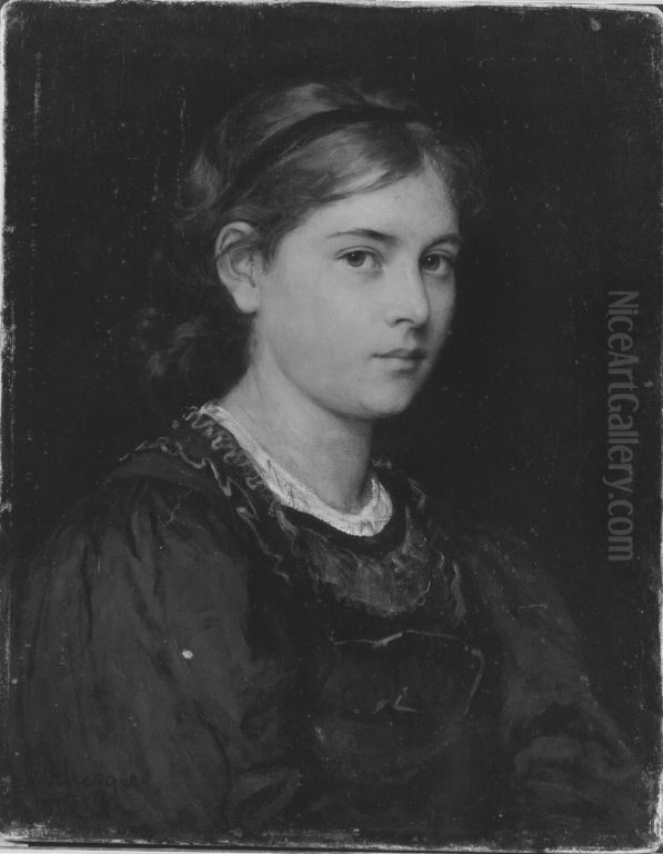 Bildnis eines Madchens Oil Painting by Franz Defregger