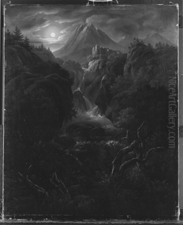 Mondschein im Gebirge Oil Painting by Carl Gustav Carus