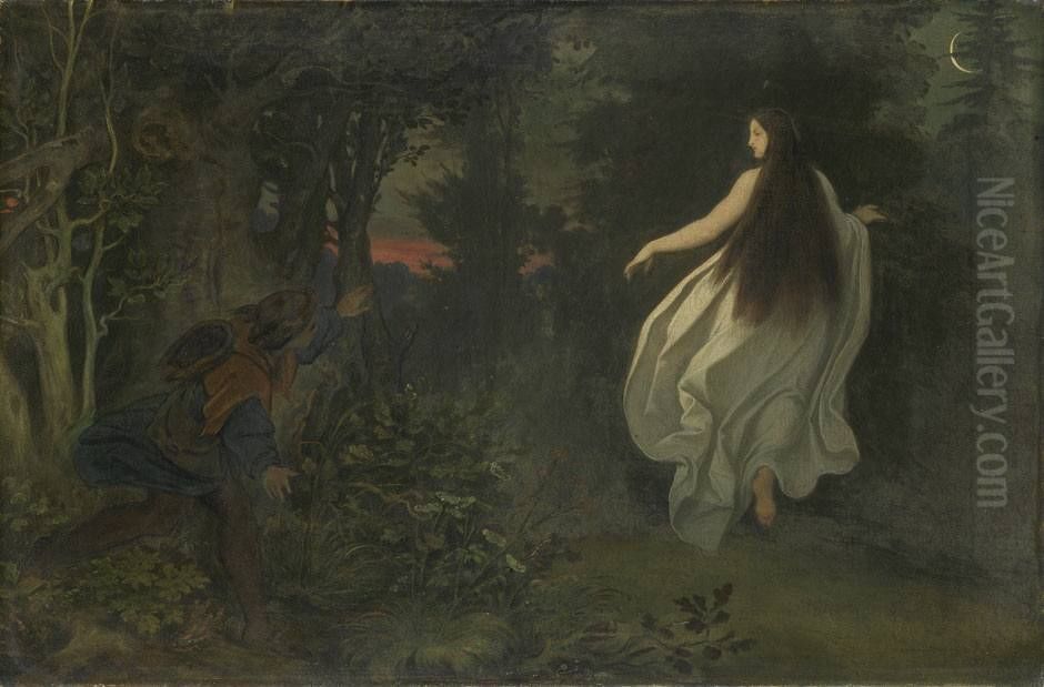 Erscheinung im Walde Oil Painting by Moritz von Schwind