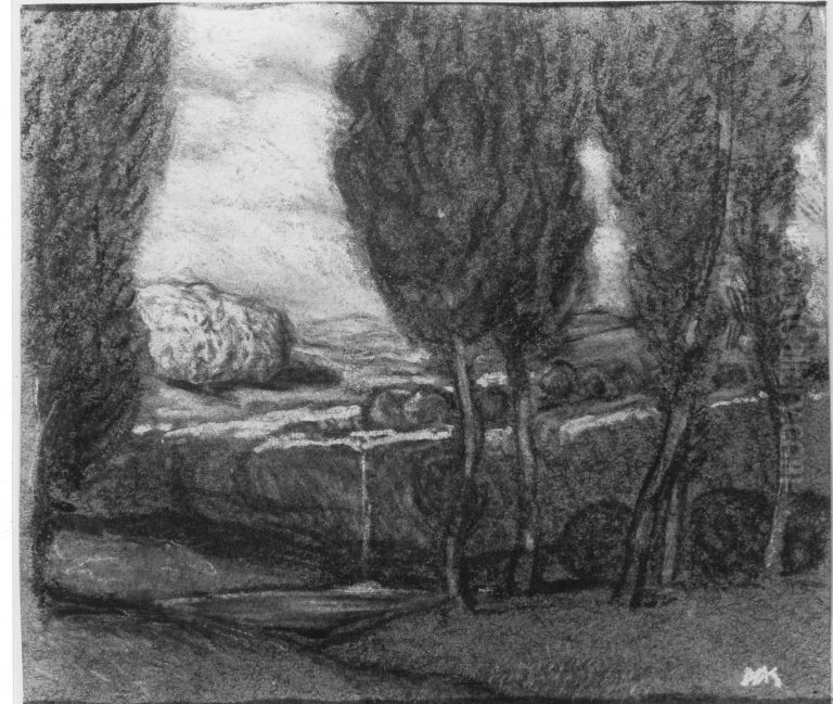 Landschaft Oil Painting by Max Kuschel
